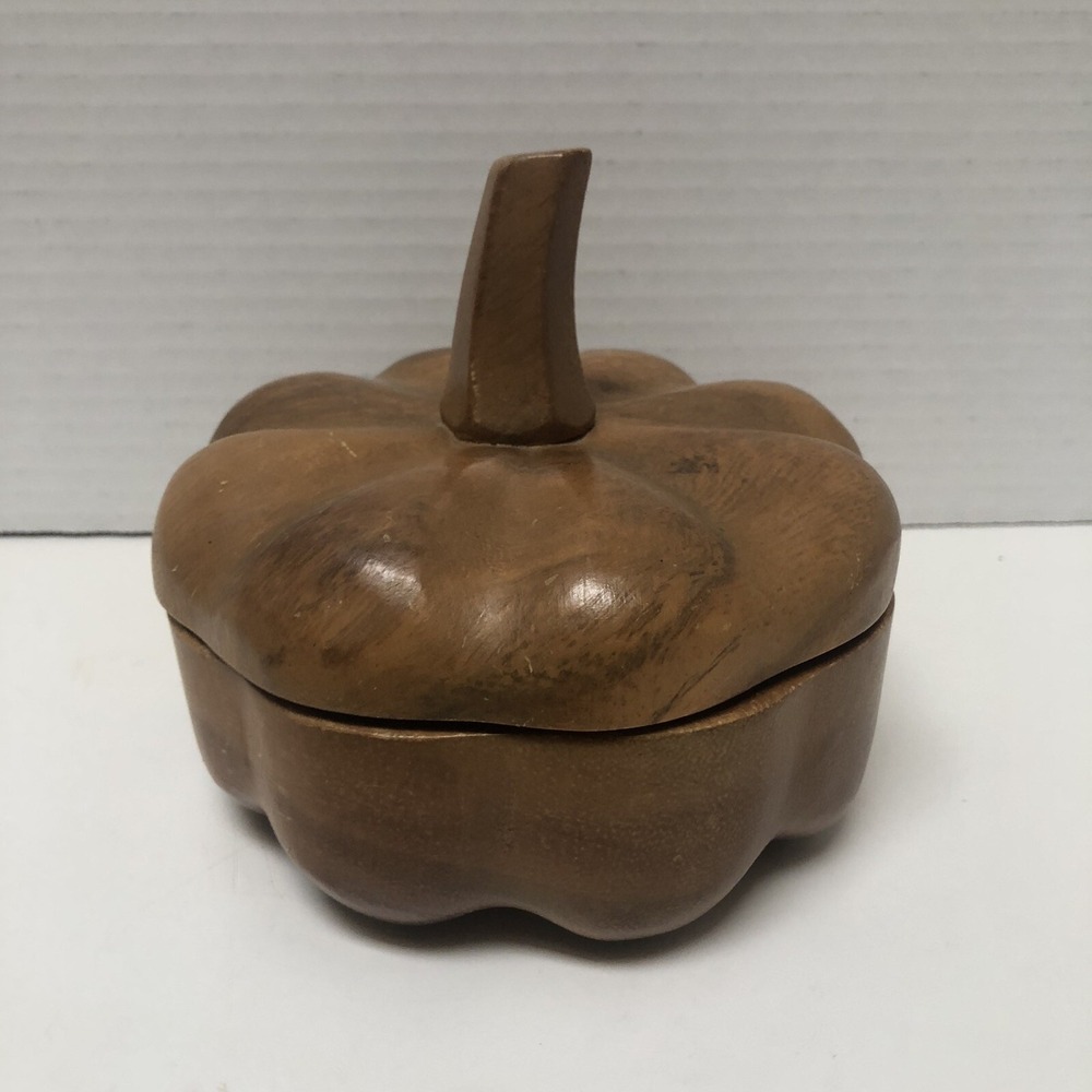 Wooden Pumpkin Trinket Box Fall Decor Festive Made In The Philippines